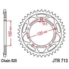 Jt задняя звезда 4447 40 aprilia rsv 1000 11-15 (444740jt) (цепь525)