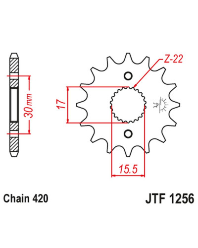 Jt передня зірка 332 13 honda crf 50f '04-'12, xr 50 '00-'03 (33213jt) (ланцюг 420)