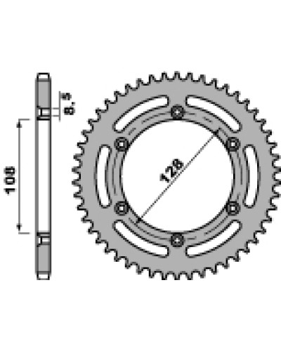 Pbr задняя звезда 4488 51 f suzuki drz 125 03-10, kawasaki klx 125 03-07 (цепь 428) (jtr797.51)