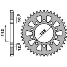 Pbr задняя звезда 4384 42 c45 honda cb/cbr (цепь 520) (jtr1316.42)