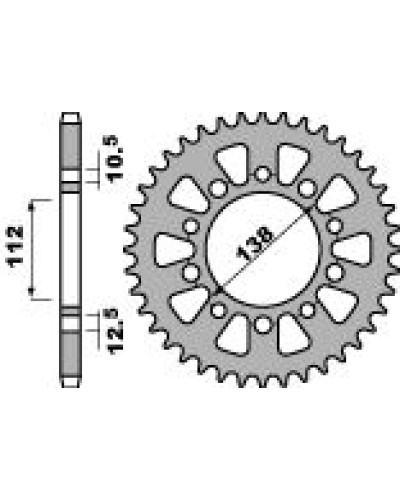 Pbr задняя звезда 4384 42 c45 honda cb/cbr (цепь 520) (jtr1316.42)