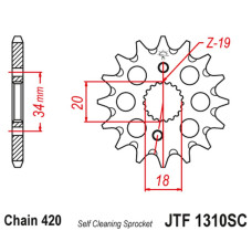 Jt передняя звезда 2157 15 honda crf 150 '07-20' (215715jt) (цепь 420)
