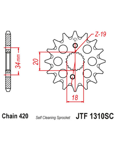 Jt передняя звезда 2157 15 honda crf 150 '07-20' (215715jt) (цепь 420)