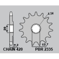 Pbr задня зірка 4738 47 yamaha yz 65 '18-'19 (jtr1798.47)