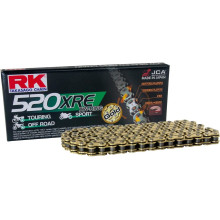 Rk цепь приводная gb520xre-114 (xw-ring) заклепка (clf) в наборе золотой (объем: do 800 ccm) (36,5 kn)