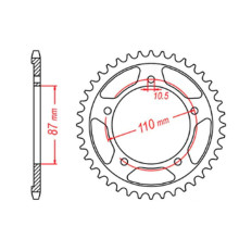 Mtx parts задня зірка 795 39 suzuki gs 500 e/f '88-'10 (jtr823.39) (ланцюг 520)
