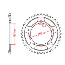 Mtx parts задня зірка 795 39 suzuki gs 500 e/f '88-'10 (jtr823.39) (ланцюг 520)