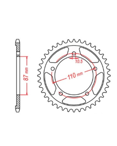 Mtx parts задня зірка 795 39 suzuki gs 500 e/f '88-'10 (jtr823.39) (ланцюг 520)