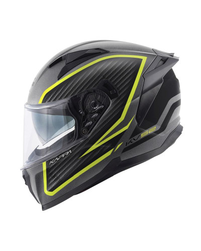 Kappa шолом kv52 kronos integralny  титановий колір чорний жовтий fluo mat carbon look розмір 60 / l 