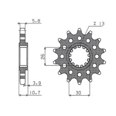 Sunstar передняя звезда 579m 17 yamaha fz1 '06-'14, r1 '04-'14, fj, xjr (jtf1579.17) (цепь 520) (579m17jt)