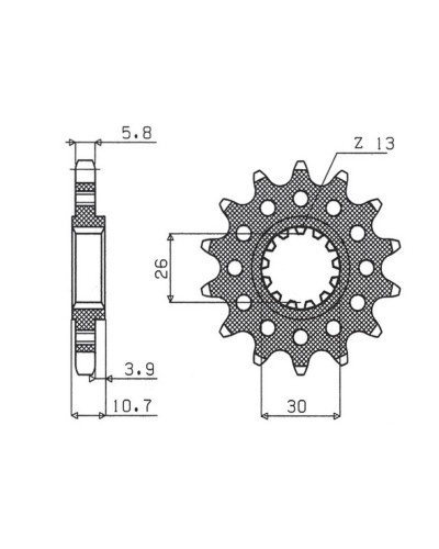 Sunstar передняя звезда 579m 17 yamaha fz1 '06-'14, r1 '04-'14, fj, xjr (jtf1579.17) (цепь 520) (579m17jt)