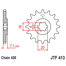 Jt передня зірка 413 15 suzuki rmx 50, ts 50 (41315jt) (ланцюг 420)