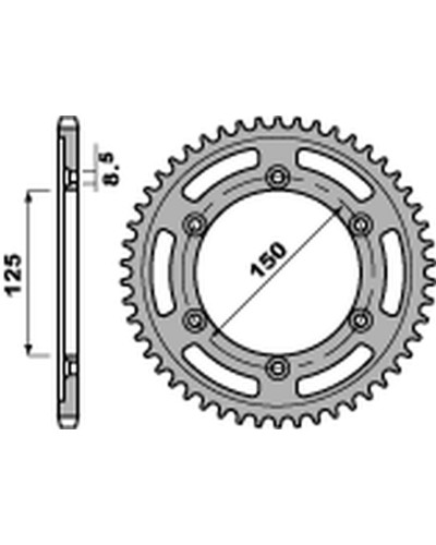 Pbr задняя звезда 4507 44 c45 ktm 690 эндуро/см '07-'18, 790 adv '18-'20 (jtr897.44) (цепь520)