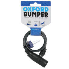 Oxford протикрадіжний тросовий замок bumper cable lock smoke, на ключ, ø6 мм × 600 мм, колір чорний