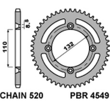 Pbr задня зірка 4549 46 ktm 250 freeride (14-'20) 350 '12-'17