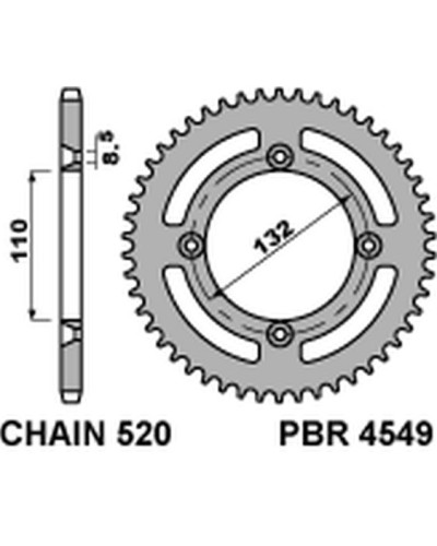 Pbr задня зірка 4549 46 ktm 250 freeride (14-'20) 350 '12-'17