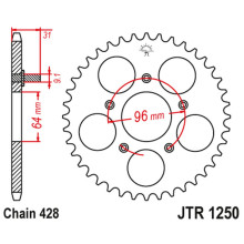 Jt задняя звезда jtr1250 48 honda nx 125 '89-90' (jtr1250.48)*(цепь428)