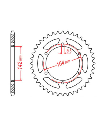 Mtx parts задня зірка 4589 44 hyosung gt 650 '04-'15 (jtr1074.44) (ланцюг 525)