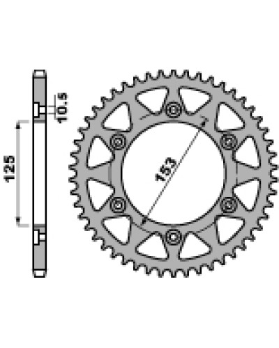 Pbr  задня зірка 288 45 c45 honda xr 650 l`93-13 (jtr301.45) (ланцюг 520)